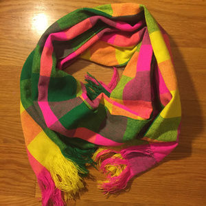 neon color block scarf